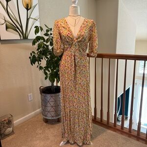 Cottage-core floral maxi dress